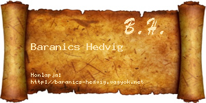 Baranics Hedvig névjegykártya